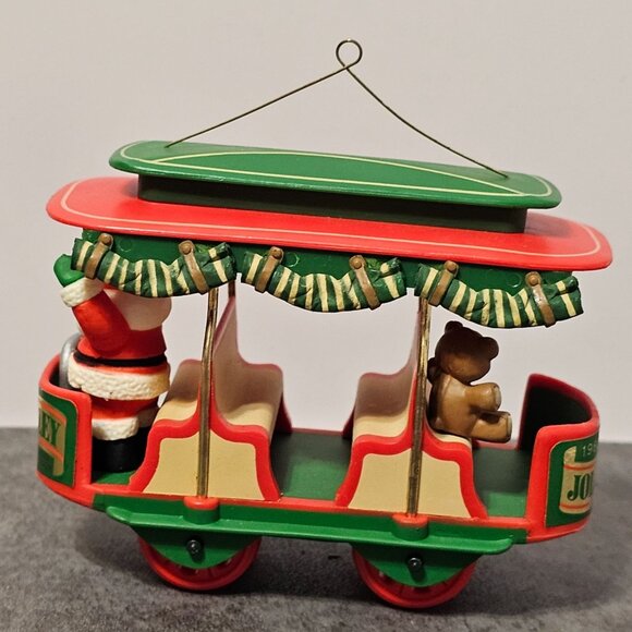 1982 Hallmark Keepsake Ornament Here Comes Santa Number 4  "Jolly Trolley" - Picture 3 of 8